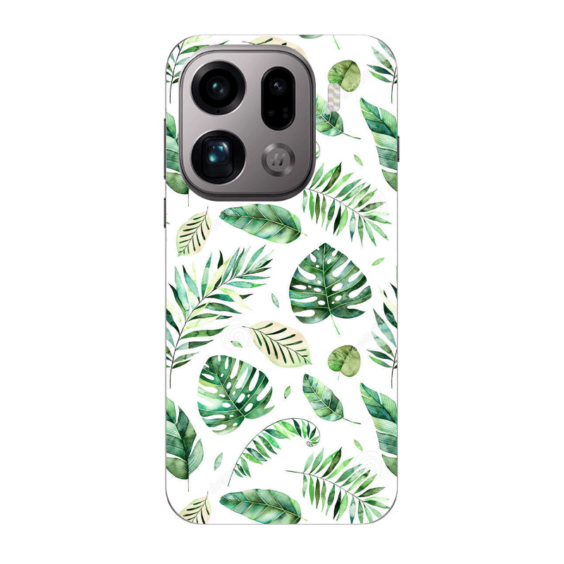 Oppo Find X9 Pro Green laves 2 Transparent Silicone TPU Θήκη